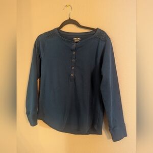Ariat Navy Button-Up Long Sleeve Shirt